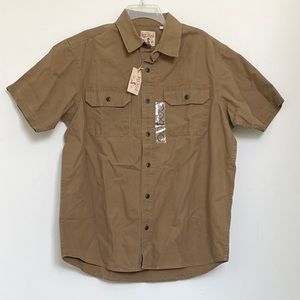 Red Head Brand Co, Button Down Tan Shirt, NWT, Size L